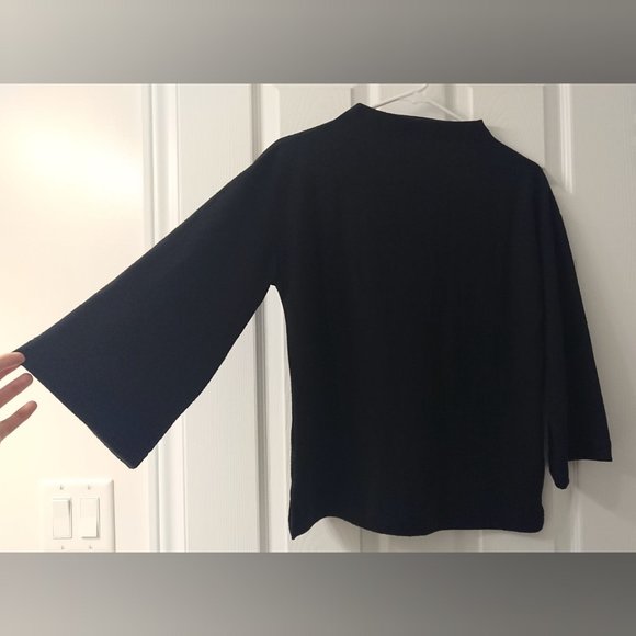 Banana Republic - Black Mock Neck Mid-Sleeve Top - Picture 3 of 8